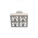 Bouton de meuble LOU, Nickel mat et strass 25x25mm