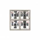 Bouton de meuble LOU, Nickel mat et strass 25x25mm
