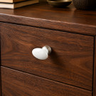 Bouton de meuble SOLITAIRE, Céramique blanche & zamak chrome | Classique chic