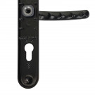 2 poignées de porte d'entrée BALTIC, Aluminium noir mat entraxe 195 mm