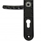 2 poignées de porte d'entrée BALTIC, Aluminium noir mat entraxe 195 mm