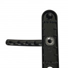 2 poignées de porte d'entrée BALTIC, Aluminium noir mat entraxe 195 mm