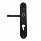 2 poignées de porte d'entrée BALTIC, Aluminium noir mat entraxe 195 mm