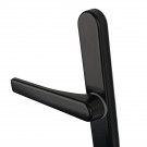 2 poignées de porte d'entrée BALTIC, Saillie réduite côté extérieur, Aluminium noir mat entraxe 195 mm