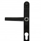 2 poignées de porte d'entrée BALTIC, Saillie réduite côté extérieur, Aluminium noir mat entraxe 195 mm