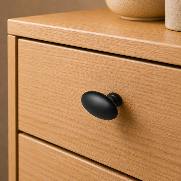 Bouton de meuble COMETE, Zamak noir satiné | Contemporain