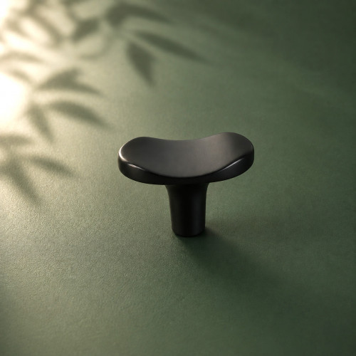 Bouton de meuble FOLD, Métal noir 39x23 mm | Contemporain