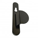 2 poignées de porte à cylindre BALTIC, palière côté extérieur, Aluminium noir entraxe 195 mm