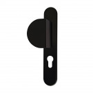 2 poignées de porte à cylindre BALTIC, palière côté extérieur, Aluminium noir entraxe 195 mm
