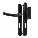 2 poignées de porte à cylindre BALTIC, palière côté extérieur, Aluminium noir entraxe 195 mm
