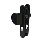 2 poignées de porte à cylindre BALTIC, palière côté extérieur, Aluminium noir entraxe 195 mm
