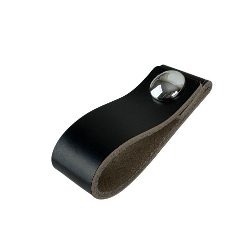 Bouton de meuble PEAKY, Cuir noir | Industriel