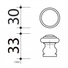 Bouton de meuble LYONNAIS, Bois noir mat Ø30 mm| Charme