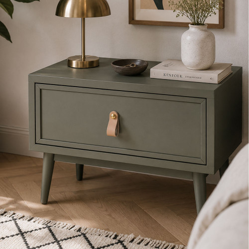 Bouton de meuble CORAL, Cuir beige| Industriel