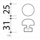 Bouton de meuble CONTEMPORAIN, bois laqué blanc Ø25 mm | Charme