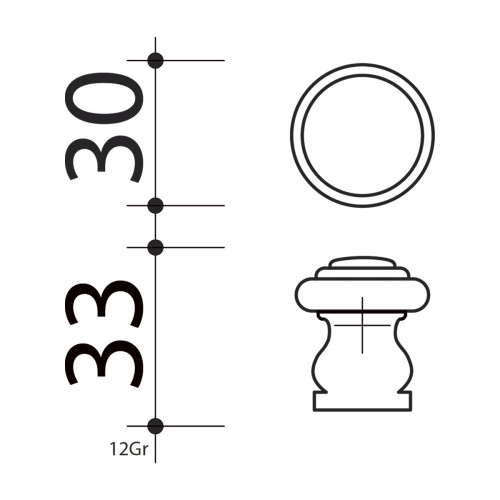 Bouton de meuble LYONNAIS, bois brut Ø30 mm | Cottage