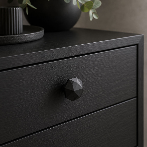 Bouton de meuble PREZIOSI, Nylon noir uni 33 mm | contemporain