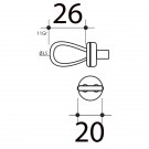 Bouton de meuble LACET, Métal cuir | Atelier