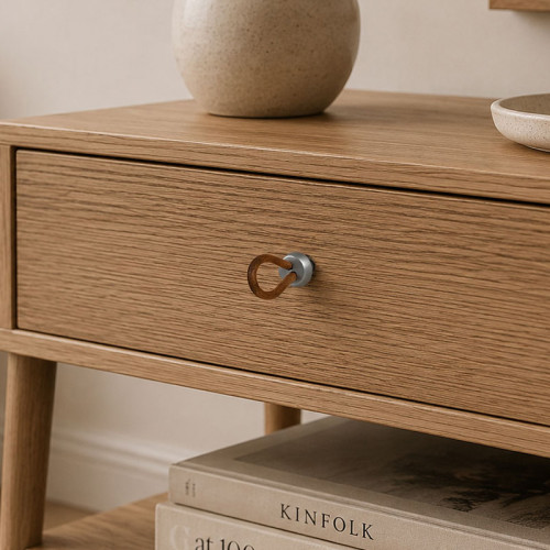 Bouton de meuble LACET, Métal cuir | Atelier