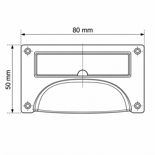 Poignée de meuble PORTE-ETIQUETTE, Laiton aspect rouille | Rustique