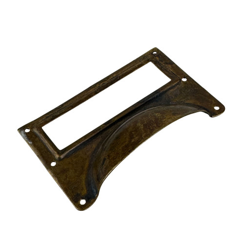 Poignée de meuble PORTE-ETIQUETTE, Laiton aspect rouille | Rustique