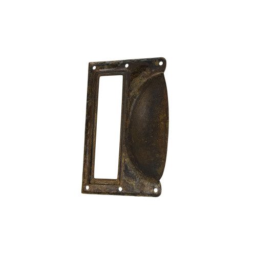 Poignée de meuble PORTE-ETIQUETTE, Laiton aspect rouille | Rustique