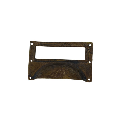 Poignée de meuble PORTE-ETIQUETTE, Laiton aspect rouille | Rustique