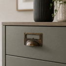 Poignée de meuble PORTE-ETIQUETTE, Laiton aspect rouille | Rustique
