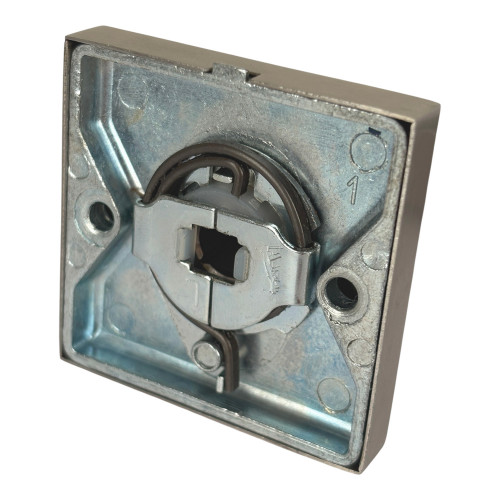 2 poignées de porte ORION, Rosace carrée, Contemporain, Inox mat