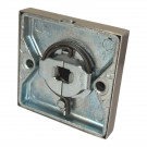 2 poignées de porte ORION, Rosace carrée, Contemporain, Inox mat