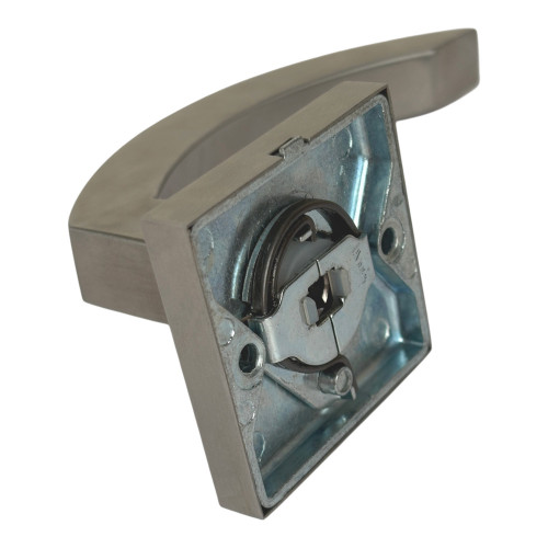 2 poignées de porte ORION, Rosace carrée, Contemporain, Inox mat
