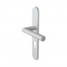 2 poignées de porte d'entrée EDISON, Aluminium blanc mat entraxe 195 mm
