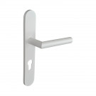 2 poignées de porte d'entrée EDISON, Aluminium blanc mat entraxe 195 mm