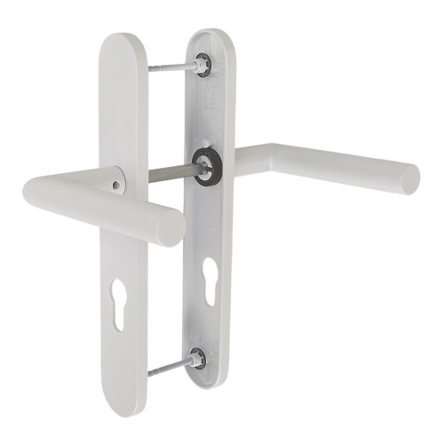 2 poignées de porte d'entrée EDISON, Aluminium blanc mat entraxe 195 mm