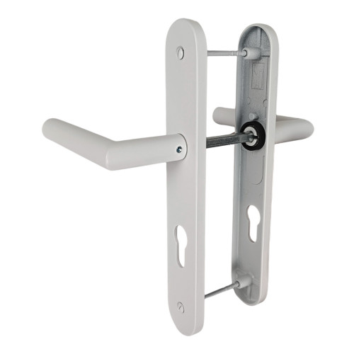 2 poignées de porte d'entrée EDISON, Aluminium blanc mat entraxe 195 mm