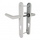 2 poignées de porte d'entrée EDISON, Aluminium blanc mat entraxe 195 mm