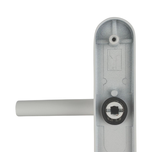 2 poignées de porte d'entrée EDISON, Aluminium blanc mat entraxe 195 mm