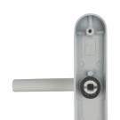 2 poignées de porte d'entrée EDISON, Aluminium blanc mat entraxe 195 mm