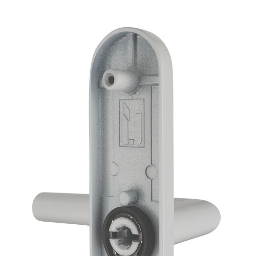 2 poignées de porte d'entrée EDISON, Aluminium blanc mat entraxe 195 mm
