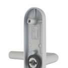 2 poignées de porte d'entrée EDISON, Aluminium blanc mat entraxe 195 mm