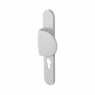 2 poignées de porte à cylindre EDISON, palière côté extérieur, Aluminium blanc entraxe 195 mm