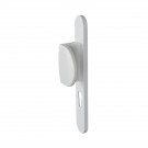 2 poignées de porte à cylindre EDISON, palière côté extérieur, Aluminium blanc entraxe 195 mm