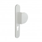 2 poignées de porte à cylindre EDISON, palière côté extérieur, Aluminium blanc entraxe 195 mm