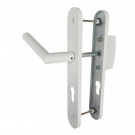 2 poignées de porte à cylindre EDISON, palière côté extérieur, Aluminium blanc entraxe 195 mm