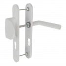 2 poignées de porte à cylindre EDISON, palière côté extérieur, Aluminium blanc entraxe 195 mm