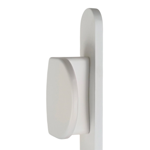 2 poignées de porte à cylindre EDISON, palière côté extérieur, Aluminium blanc entraxe 195 mm