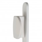 2 poignées de porte à cylindre EDISON, palière côté extérieur, Aluminium blanc entraxe 195 mm