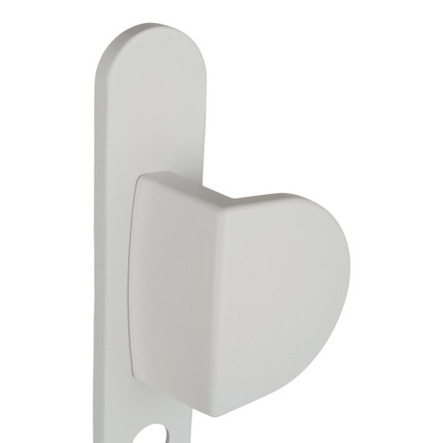 2 poignées de porte à cylindre EDISON, palière côté extérieur, Aluminium blanc entraxe 195 mm