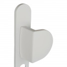 2 poignées de porte à cylindre EDISON, palière côté extérieur, Aluminium blanc entraxe 195 mm