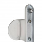 2 poignées de porte à cylindre EDISON, palière côté extérieur, Aluminium blanc entraxe 195 mm